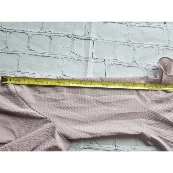 Express Blush Pink Wrap Blouse XS Women’s Long Sleeve Textured Smocked Waist Top - Picture 4 of 12